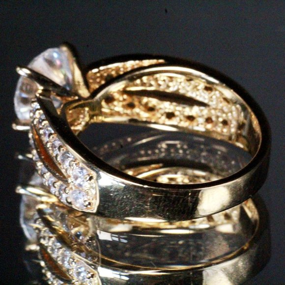 Sterling Silver New Mint QVC CZ Vermeil Ring - Picture 7 of 7